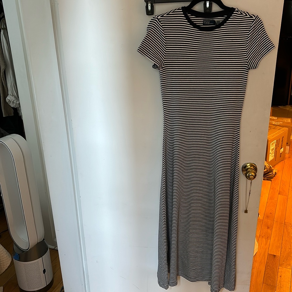 Ralph Lauren Polo blue striped maxi dress EXCELLENT condition never worn